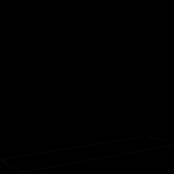 Rayonnages mi-lourds, système Flex, panneaux en bois aggloméré, 3 niveaux, bleu, galvanisé, 25754