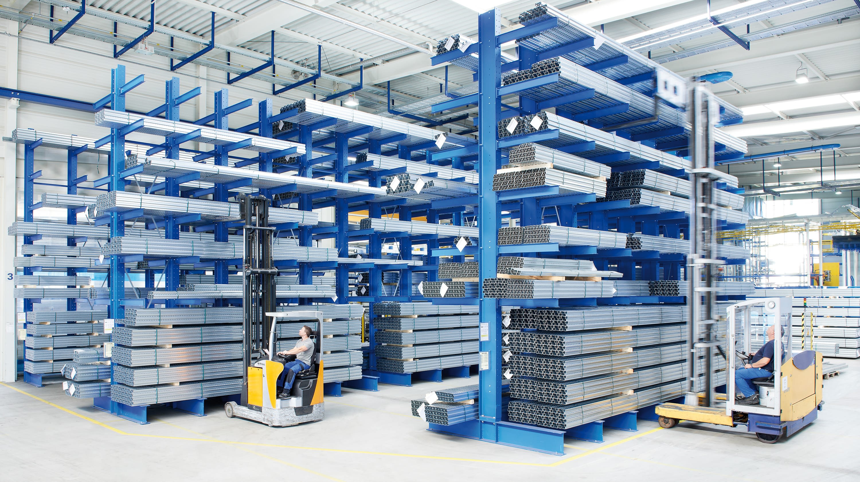 Draagarmstellingen - extra zware uitvoering 'ES', enkelzijdig gebruik, blauw, IMG_29894