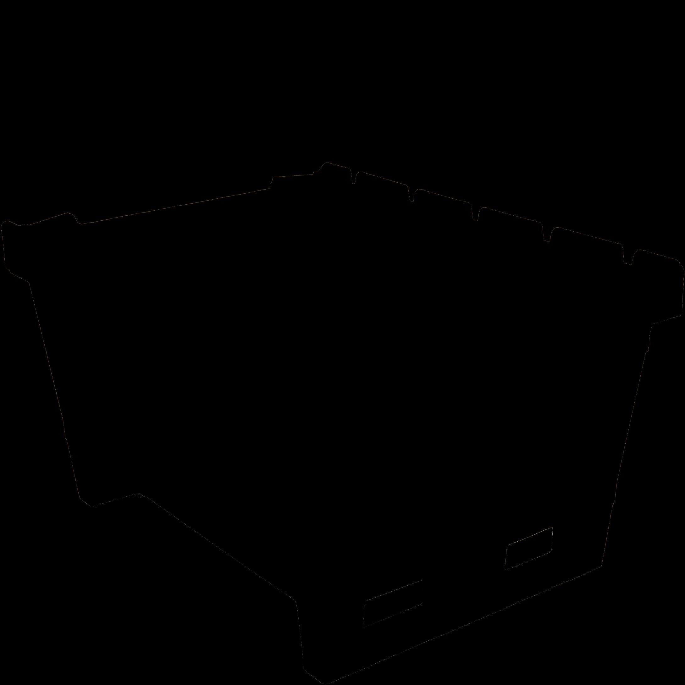 Cajas apilables y encajables MB con base nervada, patines, listones de apilado, azul colombino, 15314