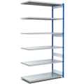 Rayonnages à tablettes, type EL - charge par tablette 100 kg, bleu, galvanisé, 17002