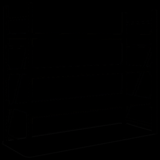 Wide span racking, Flex system, chipboard decking, 3 levels, blue, galvanised, 33118