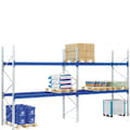 Regał paletowy, z 2 półkami, niebieski, wersja cynkowana, shop_14178