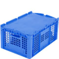 Eurostapelbakken XL met geperforeerde bodem en wanden, blauw, 18496