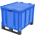 Eurostapelbakken XL, palletvoeten, blauw, 22616