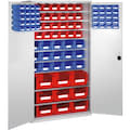 Armoires grand volume, équipés de bacs, gris clair, bleu, rouge, 20462