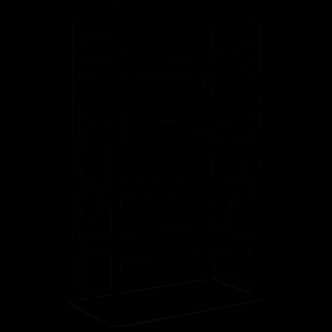 Breedvakstellingen, systeem Flex, houtvezelvloeren, 4 niveaus, blauw, verzinkt, 25780