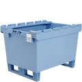 Multifunctionele bakken MB, palletvoeten, stapelranden, duifblauw, shop_13508