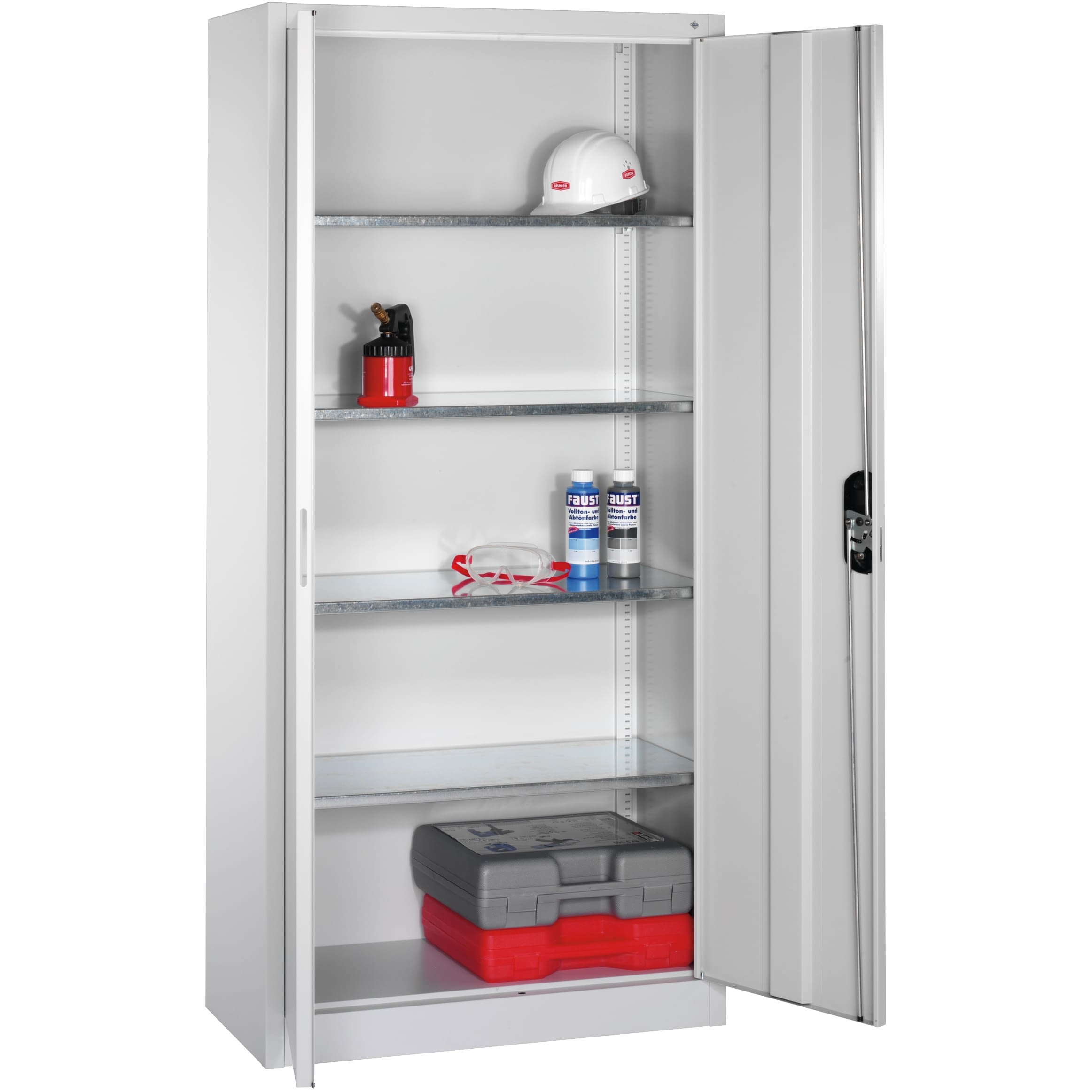 Universal-Flügeltürenschränke, Sockel, hellgrau, shop_10968