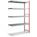 Rayonnages à tablettes grande largeur avec platelage métallique, rouge, 27143