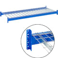Wire shelves, wire-mesh infill, blue, galvanised, 66-44412