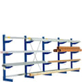 Cantilever racking for standard duties, single sided use, blue, shop_13982