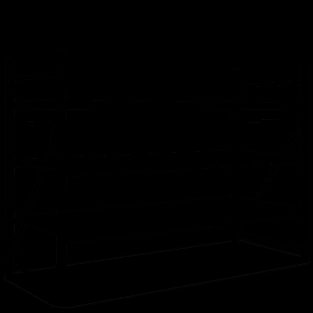 Rayonnages mi-lourds, système Flex, panneaux en bois aggloméré, 3 niveaux, bleu, galvanisé, 25768