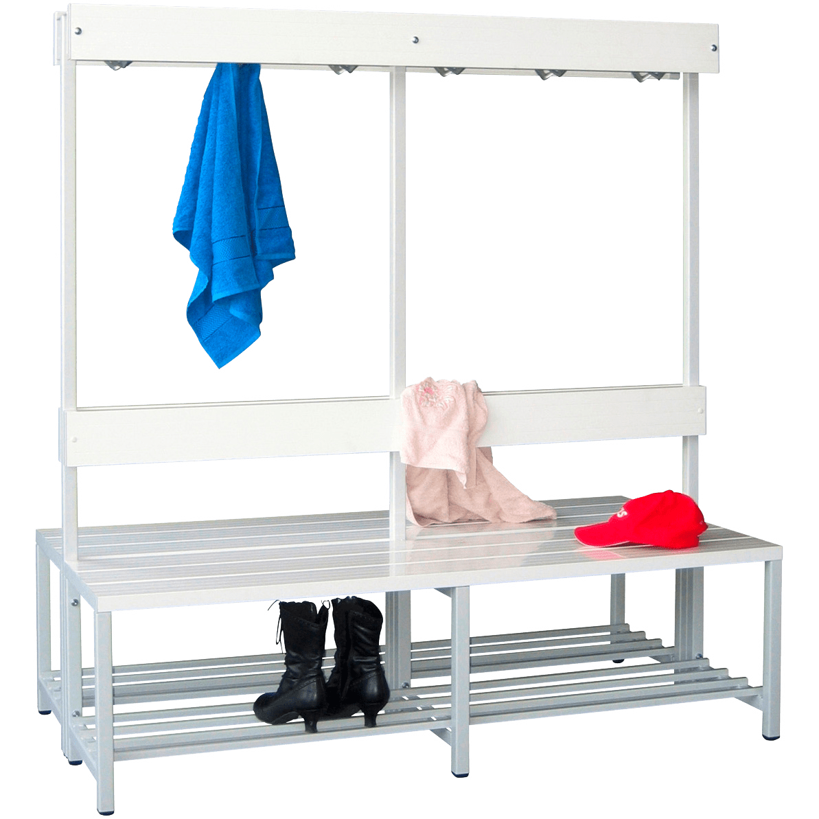 Cloakroom Bench Seats Double Sided With Coat Hook Stand With