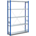 Rayonnages à tablettes, type EL - charge par tablette 100 kg, bleu, galvanisé, 16964
