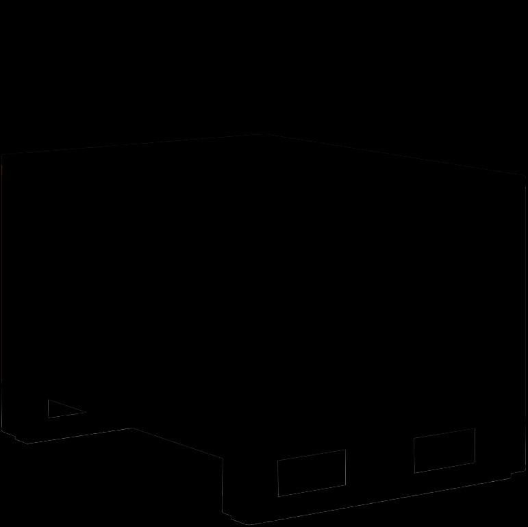 Contenedores para cargas pesadas con patines SL, patines, abertura frontal, puerta abatible, gris claro, turquesa, 30356