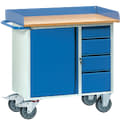 Werkstattwagen, 400 kg, Abrollrand, blau, Buchendekor, 43100