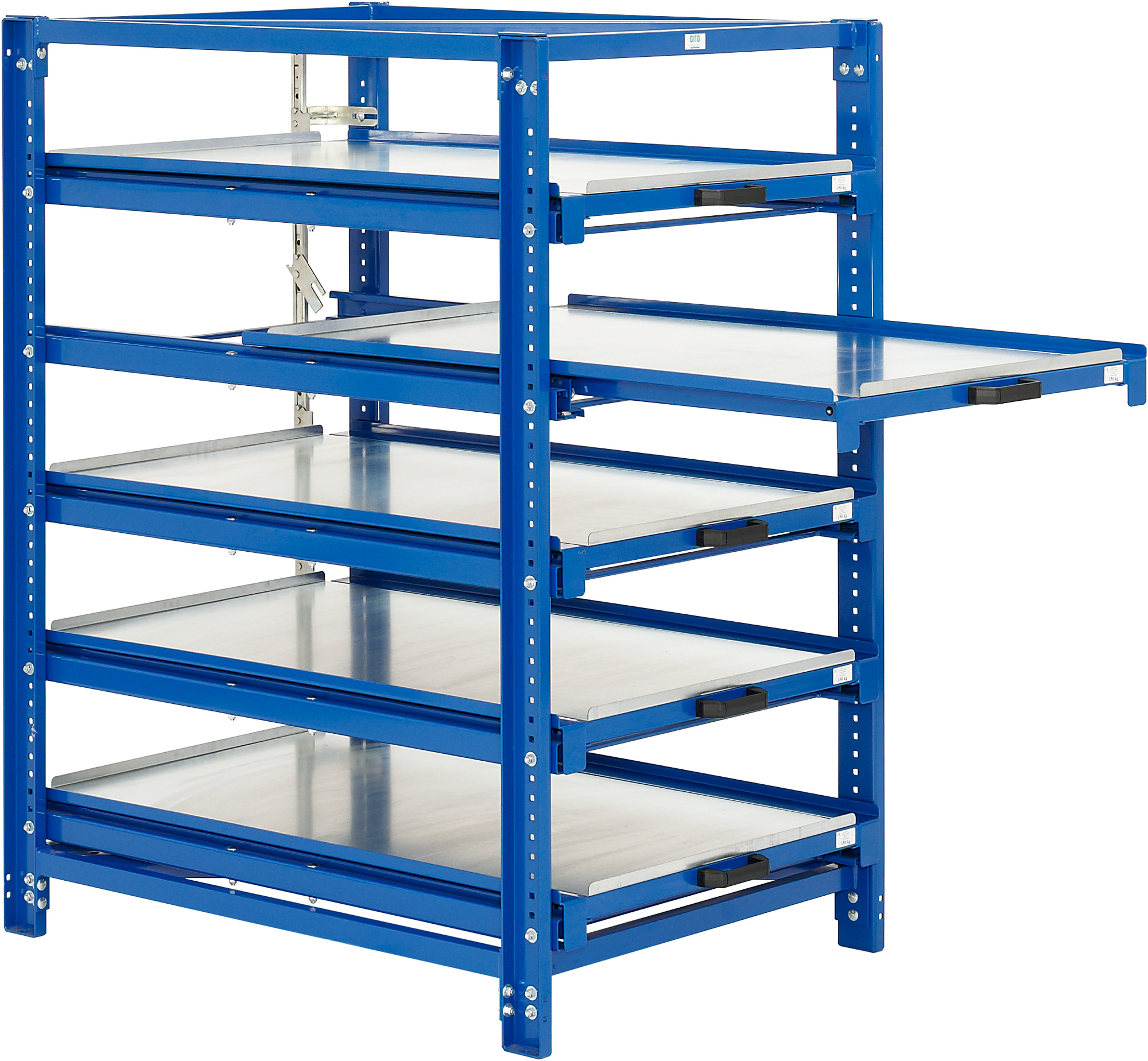 Kommissionierregale mit Auszug, blau, 13911