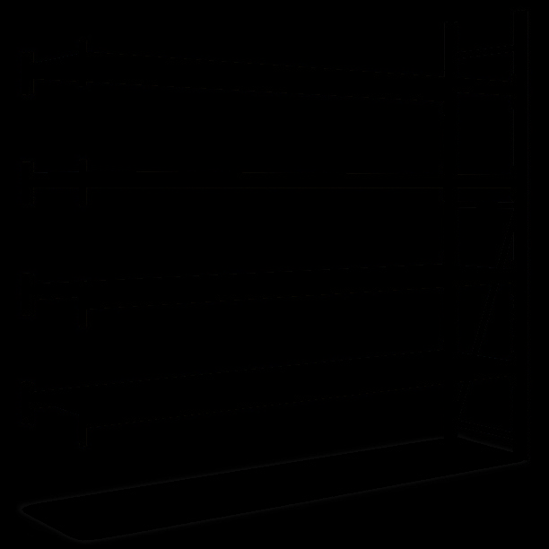 Rayonnages mi-lourds, système Flex, panneaux en bois aggloméré, 4 niveaux, bleu, galvanisé, 25778