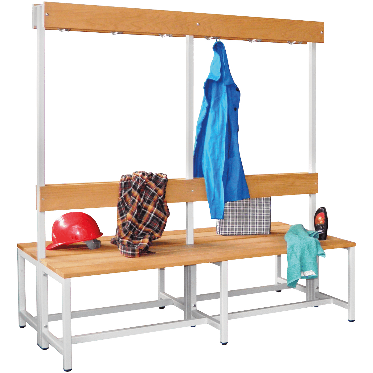 Cloakroom Bench Seats Double Sided With Coat Hook Stand With