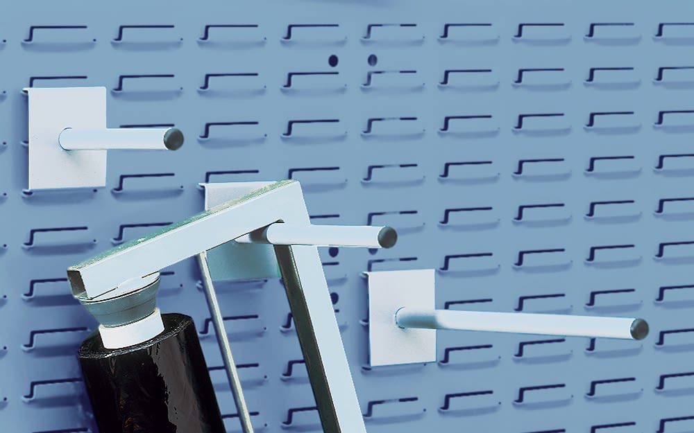 Soportes para paneles ranurados, blanco, shop_8593