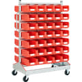 Racks mobiles, utilisation double face, équipés de bacs, galvanisé, 8-19521