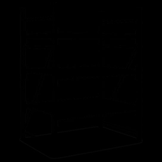 Rayonnages mi-lourds, système Flex, panneaux en bois aggloméré, 3 niveaux, bleu, galvanisé, 25764