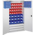 Armoires grand volume, équipés de bacs, gris clair, bleu, rouge, 20468