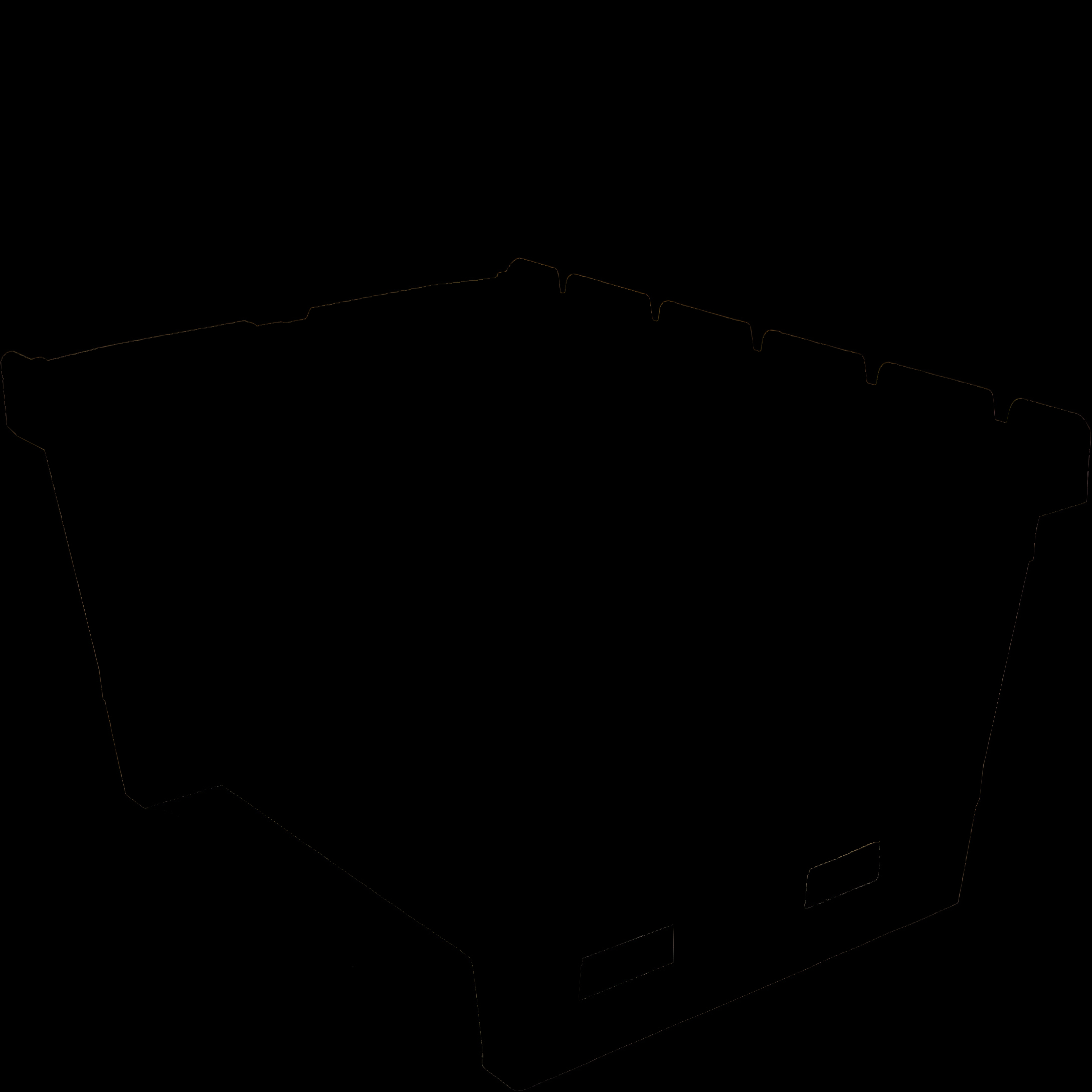Cajas apilables y encajables MB con base nervada, patines, azul colombino, 15312