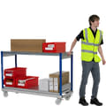 Bin trolleys, blue, galvanised, 41904, 41905, 41906, 41907, 41908, 41909