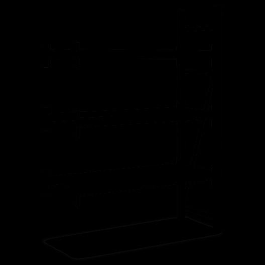 Rayonnages mi-lourds, système Flex, tablettes métalliques, 3 niveaux, bleu, galvanisé, 25798