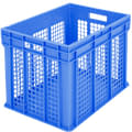 Bacs gerbables norme Europe, série BN, parois ajourées, bleu, 1285