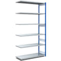 Rayonnages à tablettes, type EL - charge par tablette 100 kg, bleu, galvanisé, 17001