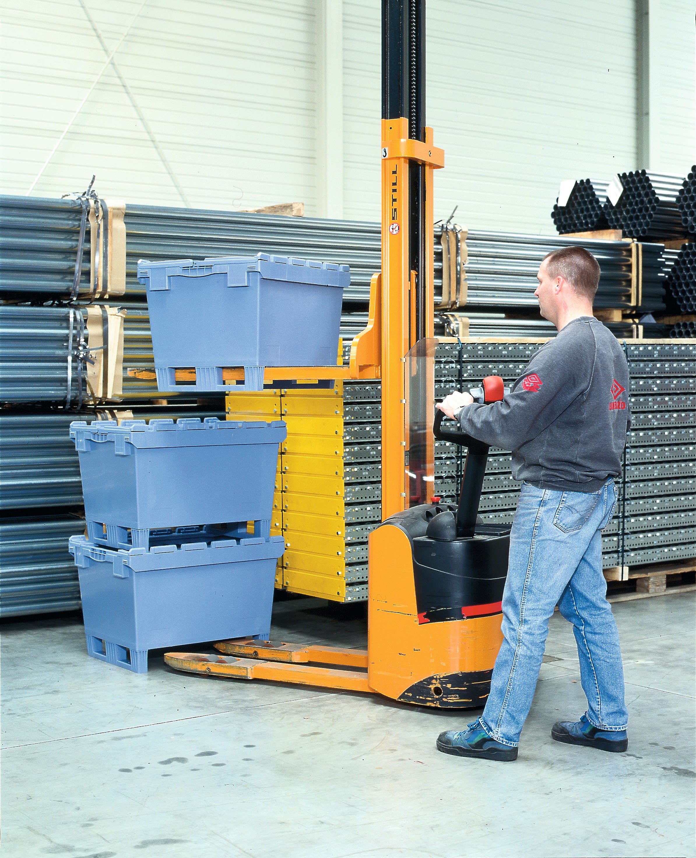 Multifunctionele bakken MB, palletvoeten, duifblauw, 6509