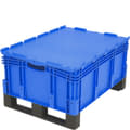 Eurostapelbakken XL, palletvoeten, blauw, 43-20268