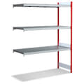 Rayonnages à tablettes grande largeur avec platelage métallique, rouge, 27119