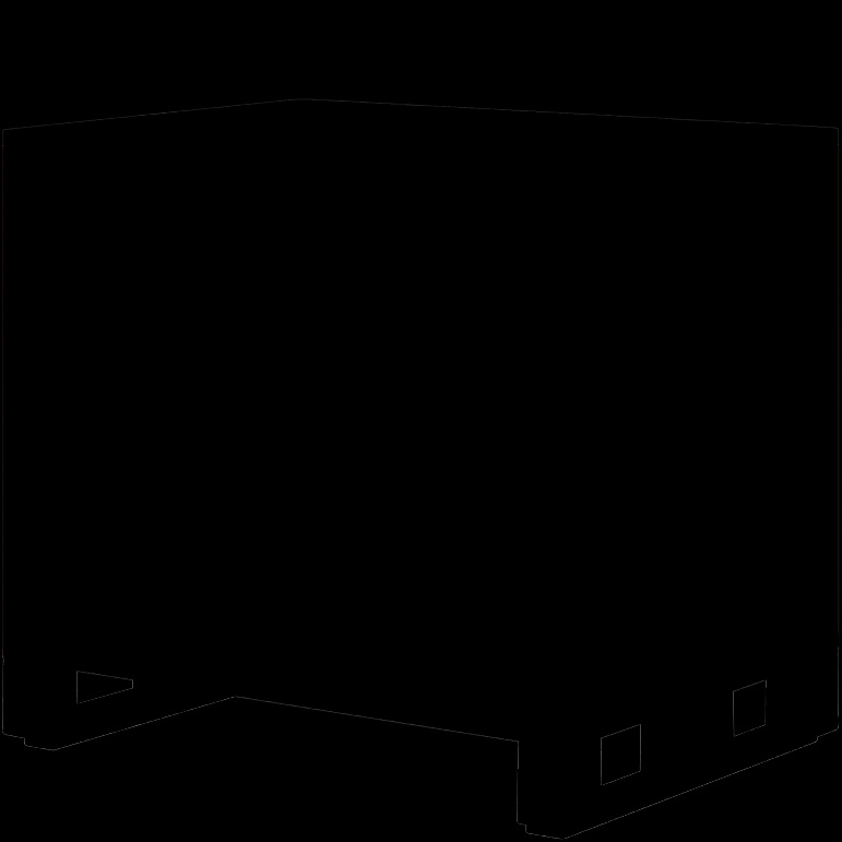 Contenedores para cargas pesadas con patines SL, patines, puerta abatible, gris claro, turquesa, 30367