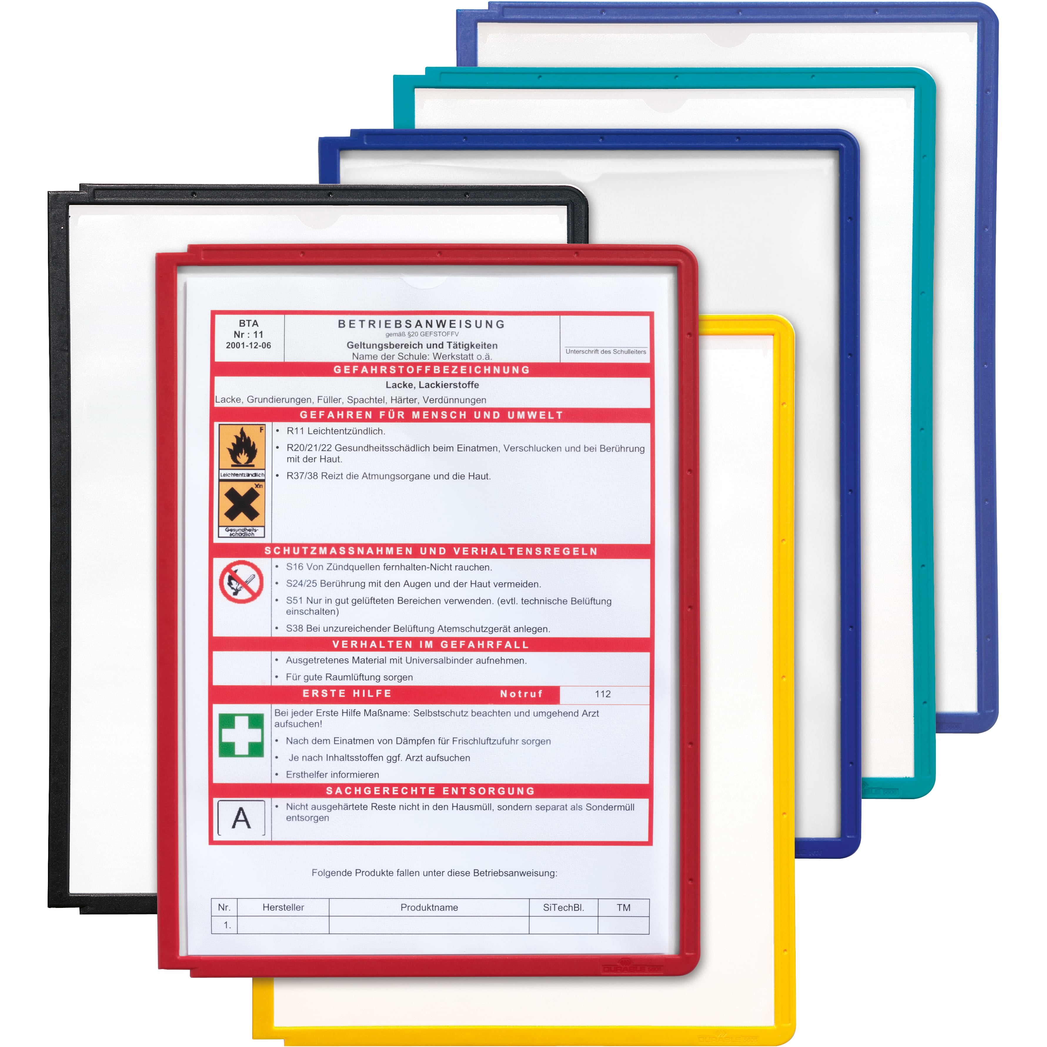 Sichttafeln, farbig sortiert, 44461