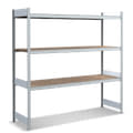 Rayonnages à tablettes grande largeur en bois aggloméré, galvanisé, 13504