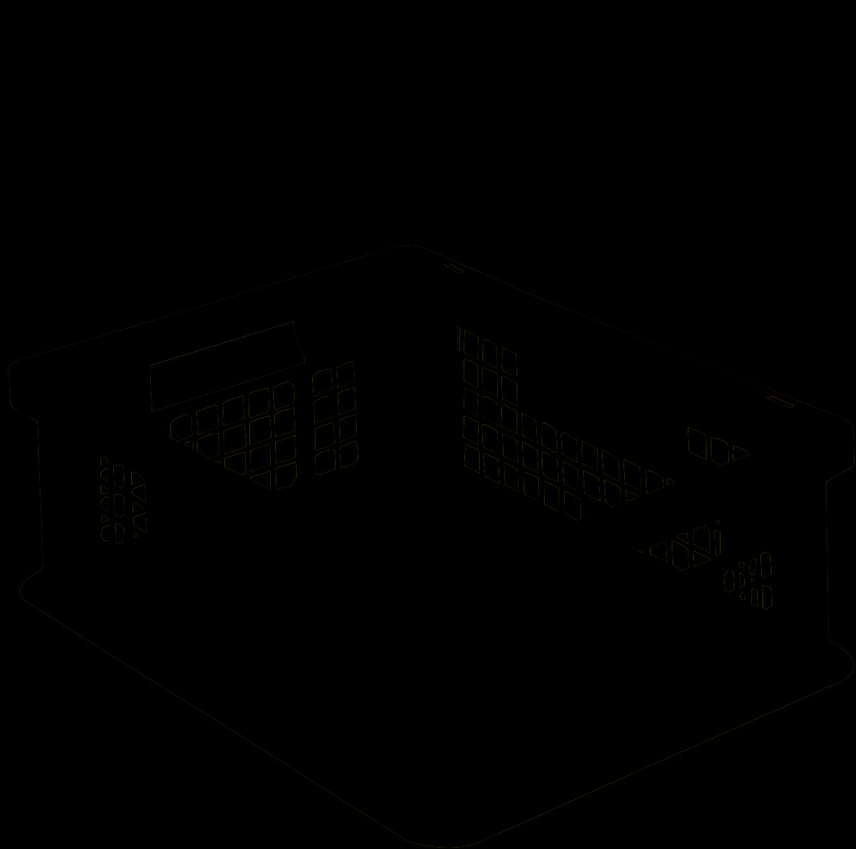 Stohovacie euro prepravky BN, s dierovanými stenami, modrá, 1279