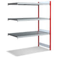 Rayonnages à tablettes grande largeur avec platelage métallique, rouge, 27120