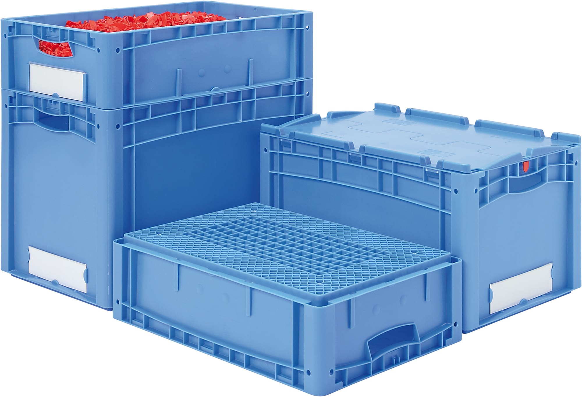 Bacs gerbables norme Europe, série XL, parois fermées, bleu, 13680
