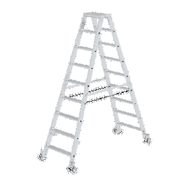 Escaleras plegables de aluminio - Acceso por 2 lados, con ruedas