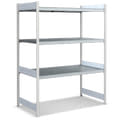 Rayonnages à tablettes grande largeur avec platelage métallique, gris clair, 27111