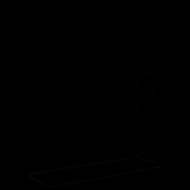 Breedvakstellingen, systeem Flex, houtvezelvloeren, 4 niveaus, blauw, verzinkt, 33133