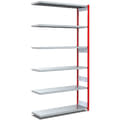 Rayonnages à tablettes, type EL - charge par tablette 100 kg, rouge, galvanisé, 17010