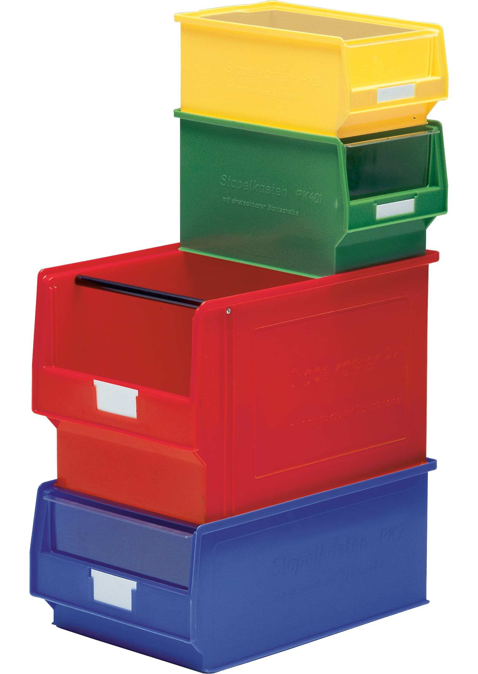 Sichtlagerkästen PK, Sichtöffnung stirnseitig, blau, gelb, grün, rot, 8740