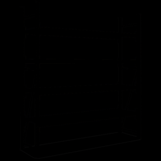 Regále s veľkými rozostupmi, systém Flex, drevotrieskové dosky, so 4 úrovňami, modrá, pozinkované, 33128