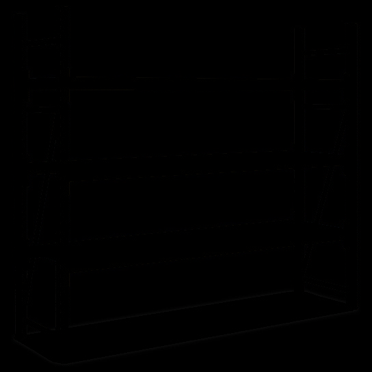 Weitspannregale System Flex, Spanplattenböden, Fachebenen: 3, blau, verzinkt, 33116