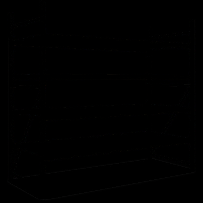 Wide span racking, Flex system, chipboard decking, 4 levels, blue, galvanised, 25792