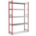 Grootvakstellingen met stalen legborden, rood, 27130